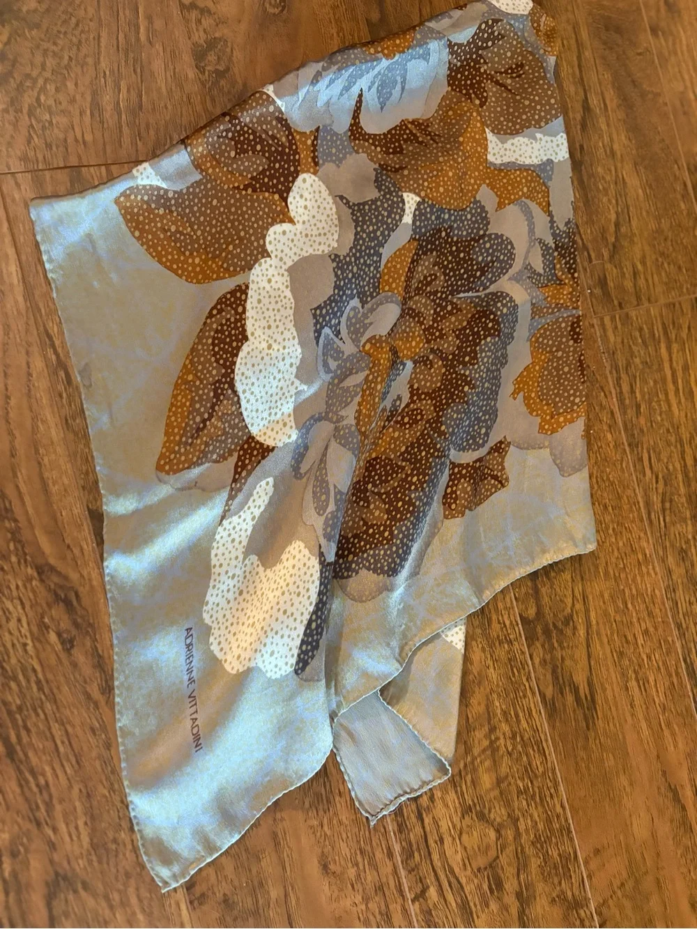 Vintage Adrienne Vittadini Silk Floral Scarf